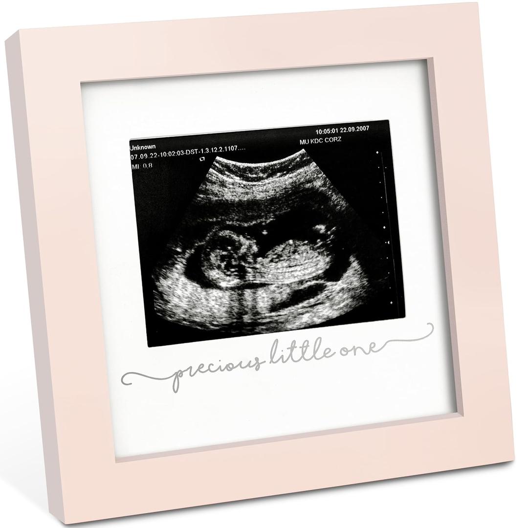 KeaBabies Baby Sonogram Picture Frame - Modern Ultrasound Picture Frames for Mom to Be, First Pregnancy Gifts for Expecting Mom & First Time Dad, Baby Gender Reveal Gifts (Petal Pink)