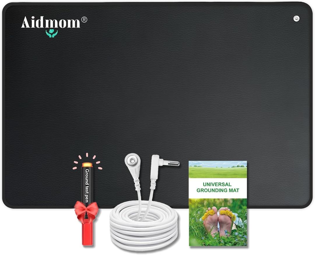 Professional Grounding Mat for Sleep - Improve Sleep Quality, Reduce Stress Fatigue Anxiety, Balanced Energy, Durable Conductive Carbon Grounding Pad for Healthy Therapy Indoors (24"x16")