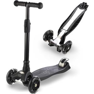 3 Wheel Scooter for Kids Ages 6-12,Kids Scooter with Light Up Wheels, Sturdy Deck Design, and 4 Height Adjustable Suitable for Kid Ages 3-12