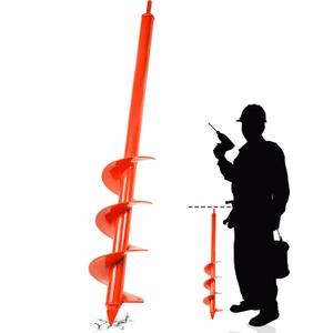 4" x 25" Upgraded Auger Drill Bit for Planting, Extanded Length Garden Auger Drill Bit for 3/8" Hex Drive Drill, Garden Spiral Hole Drill Planter for Bulb Planting, Bedding Plants, Umbrella Holes