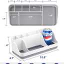 Bathroom Counter Organizer and Storage, 7 Slots Detachable Toothbrush Holders for Bathrooms, Anti-Slip Electric Toothbrush and Toothpaste Holder Countertop Vanity Organizer Accessories for Adults Kids