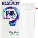 New Wave Enviro 10 Stage Water Filter, Inline Design, 800 Gallon Filter Life, Renter Friendly Water Filter, White Color