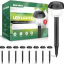 Solar Garden Lights - Auto On/Off Outdoor Bright Solar Pathway Lights - All-Weather/Waterproof Outdoor Solar Lights for Yard, Garden, or Driveway (8-Pack, Black)