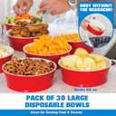 GoBig Red Party Cup Bowls - 30 Large Disposable Plastic Bowls, 60oz