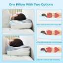 BDEUS Sleep Apnea Pillow, Cervical Neck Pillow for Pain Relief, Ergonomic Side Sleeper Pillow for Adults, Orthopedic Contour Memory Foam Pillow for Neck Support, Anti Snore, Cooling, Grey