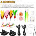 2 x Cat Toys, 2 Pack 3 in 1 Interactive Cat Toy for Indoor Cats with Sticky Super Suction Cup Detachable 10 Pcs Replacements Feathers Balls Mice 2 Wand Hanging Door Kitten Toys