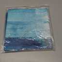 Turquoise and Grey Abstract Art Semi Sheer Window Valances - Rod Pocket, Short, Light Filtering Decor for Kitchen, Living Room, Bedroom - 42"x18"