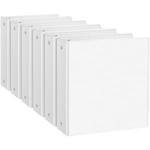 CIXILDTS 2'' 3 Ring Binder, Standard 2-inch Round Ring Binder Fit Letter Size Paper, Presentation View Binders, White, 5-Pack
