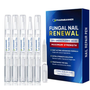 Nail Fungus Treatment Extra Strength: 25% Undecylenic Acid Formula  Toenail Fungus Treatment Kit with 5 Pens & Nail File for Ingrown Nails, Discoloration & Brittle Nails