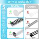 Spring Tension Curtain Rod 32-76 inch, Adjustable Expandable Tension Curtain Rod No Drilling, Tension rods for Window Doorway Kitchen Curtain, White