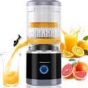 KEENSTAR Electric Citrus Juicer, Automatic Orange Juicer Squeezer with Power Cord, Portable Juicer with Cleaning Brush for Lemon, Grapefruit, High Juice Yield, One Touch Operation, Easy to Clean (Small, Black)
