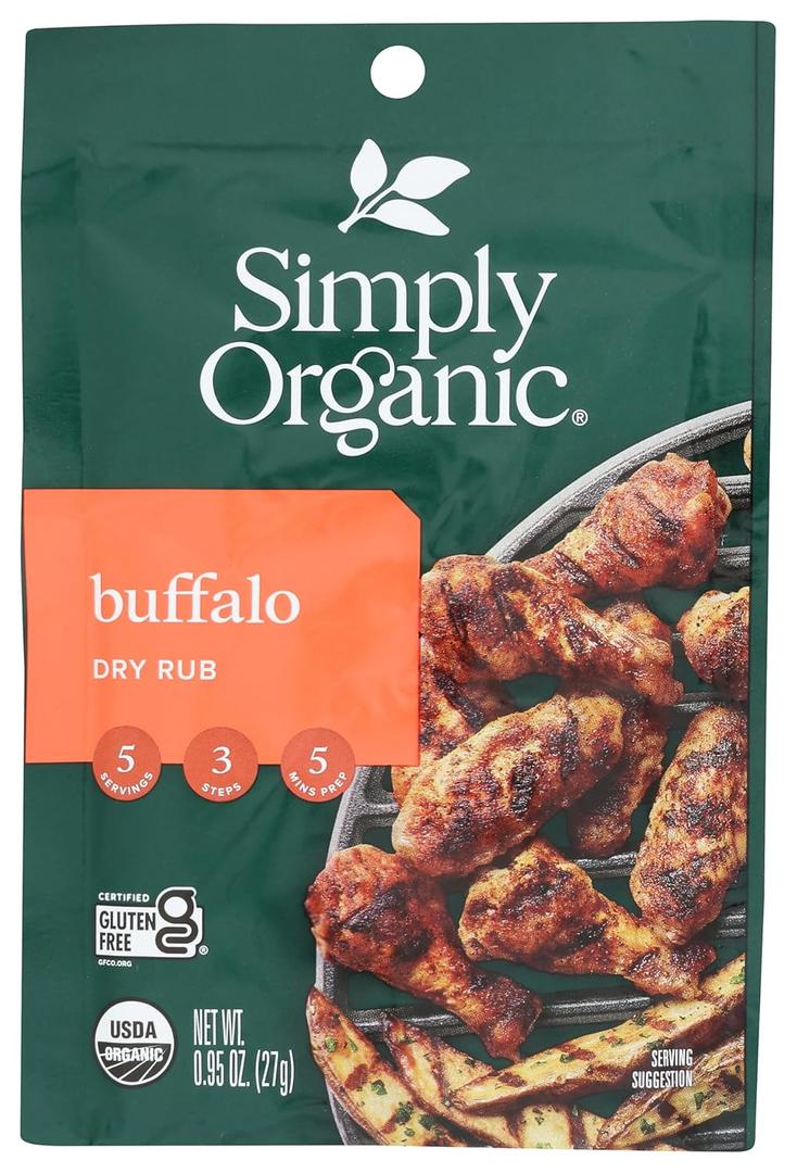 SIMPLY ORGANIC Organic Buffalo Dry Rub, 0.95 OZ (EXP 03/04/26)