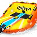1-3 Person Inflatable Towable Tubes for Boating Heavy-Duty Nylon Cover, EVA Foam Pads, Dual Tow Points for Easy Pulling, Patented Speed Valve for Quick Setup, 2 Person Large