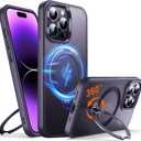 Chicfun 360 O-Ring MagStander for iPhone 14 Pro Max Case with Magnetic Kickstand Ring Holder [Compatible with MagSafe][360Rotate Stand][Military Shockproof] iPhone 14 Pro Max Phone Cover Purple