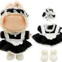 2 x Clothes for Labubu - 3PC Set with Shoes for 6.7 Inches Doll, Premium Outfit with Accessories, Stylish Clothes for Labubu (NO Doll)(Black Maid)