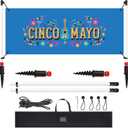 Yaocom Outdoor Horizontal Banner Post Size up to 3 ft x 10 ft Outdoor Advertising Displays Stand Portable and Weather Resistant Banner Stand with Ball Bungee Cords for Yard Sign Displays