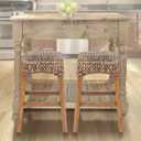 JONATHAN Y CSL1101A Maui 25.5" Rustic Bohemian Hyacinth/Wood Backless Counter Stool for Home, Kitchen, Dining Room, Workspaces, Cafes and Resturants, Brown Wash Woven Seat with Natural Wood Frame
