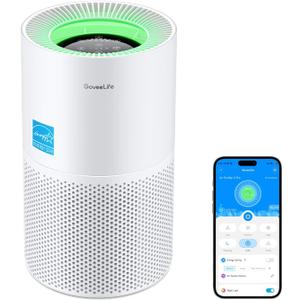 GoveeLife Smart Air Purifier for Homes and Large Rooms with Detachable Pre-filter, Covers up to 1162ft, HEPA Sleep Mode, App & Alexa Control for Pet Hair, Pollen, Dust, and Smoke
