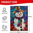 Stained Glass Christmas House Flag 28x40 Double Sided, Winter Snowman Yard Flag Welcome for Outside Porch Lawn Decor