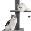 Cat Tree Floor to Ceiling Cat Tower 5-Tier Carpet Kitten Tree Cat Climbing Tower with Adjustable Height 98"-108", Tall Cat Trees with Platforms and Dangling Balls for Indoor Cats, Medium Grey