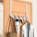 Over The Door Hooks, Heavy Duty Door Hanger for Winter Coat, with 15.75" Extended Arms for Easier Access By Women, L16U, Fits Standard 1 3/8'' Doors, Towel Racks Organization for Bathroom, White