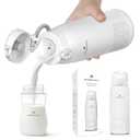 Portable Bottle Warmer for Travel & Night Feeding, Baby Milk Warmer with Built-in Sterilizer, 70 Sec Breast Milk Warming, 2 Min Formula Water Heating, 14,000mAh Battery, 15+ Feeds, 17 oz Capacity (Luxe White)