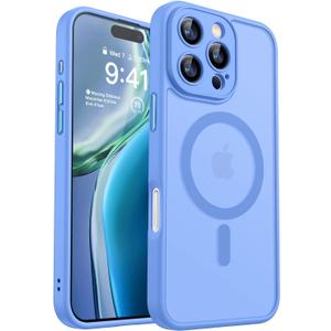 CANSHN Magnetic Compatible with iPhone 16 Pro Max Case, Upgraded [Full Camera Protection] [Compatible with Magsafe] [Translucent Matte] Shockproof Protective Phone Cover 6.9 Inch - Ultramarine