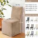 Moukeren Set of 4 Velvet Stretch Chair Covers Stretch Slipcovers Fur Chairs Cover Soft Removable Long Solid Slipcover for Wedding Dining Room (Grayish Brown)