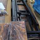 Queen Loft Bed with L-Shaped Desk and Storage Drawers, Queen Size Loft Bed Frame with Computer Monitor Stand, Corner Shelf and Hanger Rod, Adults Loft Beds Nosie-Free, Black