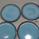 HASENSE Ceramic Dinner Plates Set of 4,10 Inch Large Porcelain Pasta and Salad Plates,Blue Stoneware Plate Set Microwave,Oven,and Dishwasher Safe