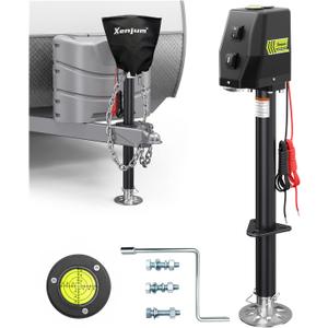 Electric Trailer Jack with Bubble Level, Power Tongue Jack 12V DC, 5000 lbs