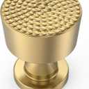 10 Pack Champagne Bronze Cabinet Knobs 1.2 Inch Modern Kitchen Hardware for Cabinets Knob Champagne Round Dresser Knob Hammered Drawer Knobs (Single Hole Knobs)