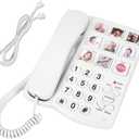 Landline Phones for Seniors - Home Phone for Seniors,9 Big Photo Buttons & One-Click Dialing - Dementia Landline Phone for Senior,Alzheimers Phone,for People with Visual,Hearing & Memory Impairments