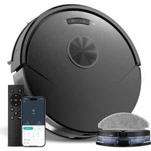Robot Vacuum and Mop Combo, 8000Pa Strong Suction 2 in 1 Vacuum Robot with Mopping, with Schedule, Wi-Fi/App/Remote, Self-Charging, Slim, Ideal for Hard Floor, Pet Hair, Low-Pile Carpet
