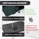 Silicone Faucet Splash Guard  17" x 7" Sink Mat for Kitchen & Bathroom, Non-Slip Drip Catcher & Waterproof Protector, Keeps Countertops Dry & Clean  Black