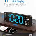 Digital Wall Clock, Digital Clock Large Display with Remote Control, Corded LED Alarm Clocks with Date, Week, Temp, Humidity, Auto DST, Countdown, for Living Room Bedroom Classroom Office (Blue)