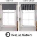Chyhomenyc Charcoal Grey Valances for Window, Room Darkening Short Curtains for Kitchen Bedroom Living Room, Rod Pocket Top Small Window Treatment Valance RV Bunk Panels, 60" Wx18 L, 2 Pieces