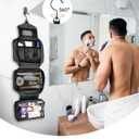 Travel Toiletry Bag for Women Men - Portable Large Hanging Organizer Makeup Bag for Cosmetic, Shampoo, Conditioner, Brushes Set, Cosmetic Travel Accessories Essentials, Grey