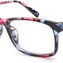 HUIHUIKK Nearsighted Oversize Myopia Glasses Everyday Use Mens Womens Black Distance Glasses (NOT READING GLASSES) (-1.5, Multi-colored)