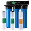 iSpring Whole House Water Filter System, Highly Reduces Sediment, Taste, Odor, and up to 99% Chlorine, 3-Stage w/ 20-Inch Sediment and Carbon Block Filters, Model: WGB32B, 1" Inlet/Outlet