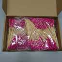 Chengu 400 Pcs Breast Cancer Awareness Cocktail Picks 4.7 Inch Pink Ribbon Bamboo Toothpicks Sandwich Appetizer Fruit Sticks for Cupcakes, Bbq, Fruit, Appetizers, Finger Foods Fundraising Events