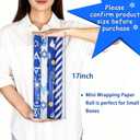 Tifeson 4 Rolls Hanukkah Wrapping Paper, Mini Roll, Chanukah Blue White Holiday Gift Wrapping Paper Menorahs, Star of David, Dreidel Stripe Design,17 Inch x 118 Inch Per Roll