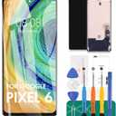 OLED for Google Pixel 6 LCD Screen Replacement for Google Pixel 6 LCD Display Touch Screen Display Assembly Repair Kits with Frame GB7N6, G9S9B16, G9S9B, GR1YH (with Fingerprint Function)
