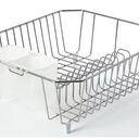 HOME ESSENTIALS Dish Drainer - Chrome, 12.4" x 13.8"