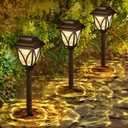 Pack of 6 Outdoor Waterproof Solar Garden Lights, Warm LED Yard Lights for Patio, Lawn, Walkway, Driveway
