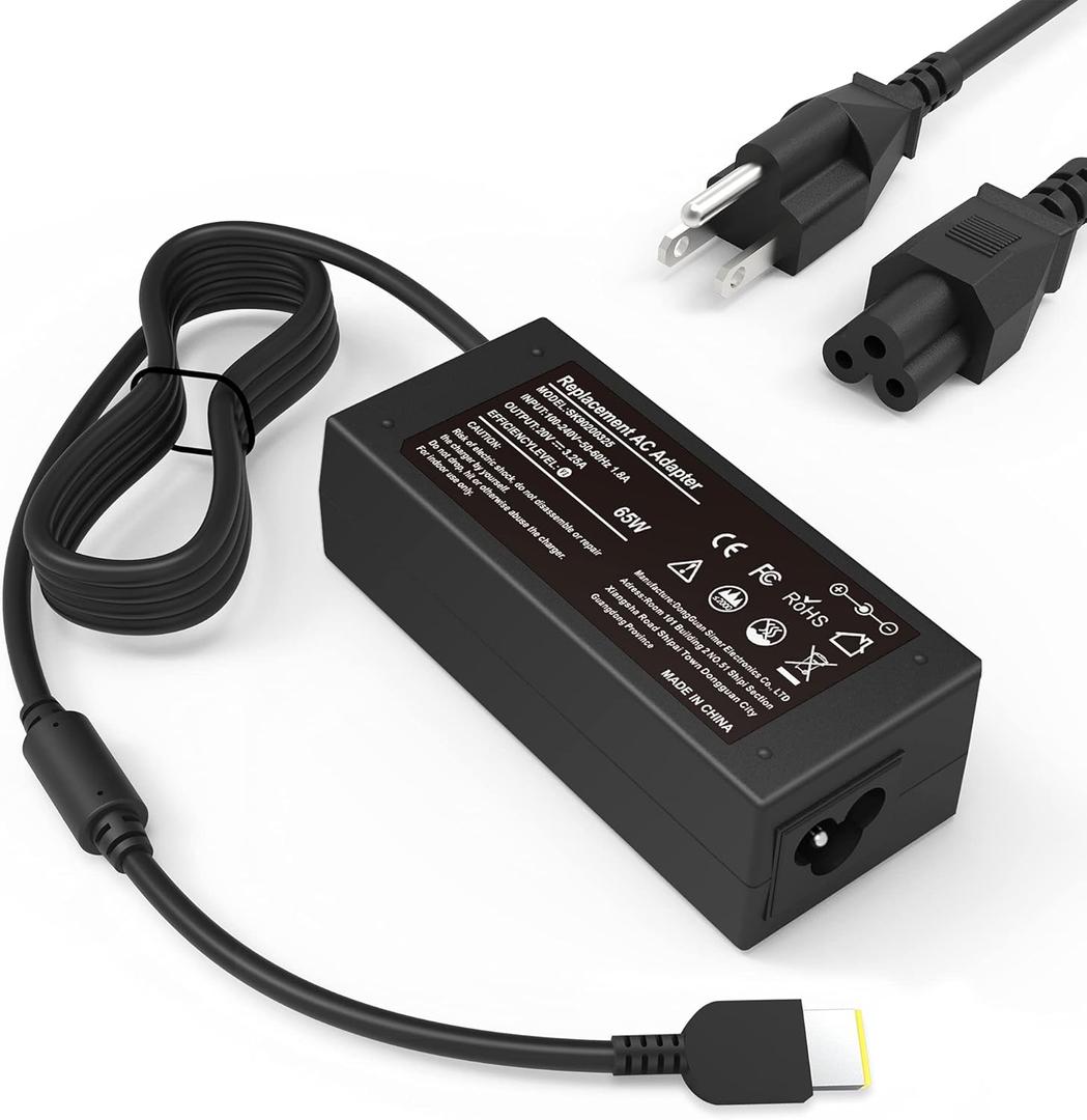 65W Laptop Charger for Lenovo ThinkPad X1 X270 X240 X240S X250 T470 T450S T440 T440S T460S T460 T450 T440P T540P T470S T431S T560 T570 T550 E570 E560 E550 E540 G50-45 G50-80 Power Supply