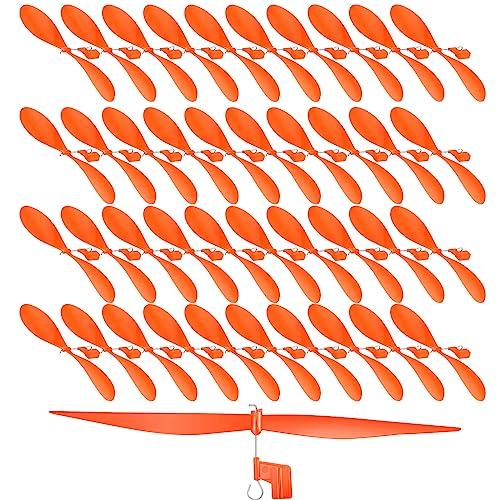 Libima 40 Pcs Plastic Propeller for STEM Activities Fold Resistant Propeller Blades with Rubber Band Hooks for Airplanes and Helicopters from Research Institution, 7.1 Inches(Orange)