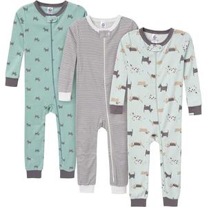 Gerber Unisex-Baby 3-Pack Snug Fit Footless One-Piece Cotton Pajamas, 12 Months