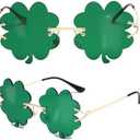 St. Patrick’s Day Irish Shamrock Sunglasses - Four Leaf Clover Leprechaun Costume Glasses Party Decorations Accessories