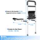Bed Rails for Elderly Adults Safety - Adjustable Bed Assist Rail for Seniors Fall Prevention with Support Leg, Bedside Grab Bar Cane with Storage Pocket, Fits King, Queen, Full, Twin Bed